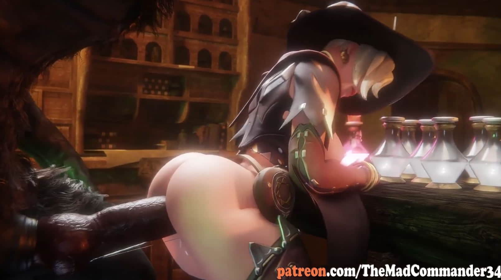 Doggystyle Mercy Knotted by a Werewolf